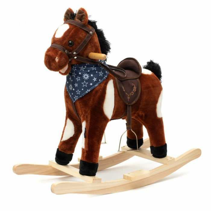 Calut balansoar din plus, Arthur, Cu efecte de miscare a gurii, Cu melodie de cowboy si efect de galop , Baby Mix, Maro Deschis [1]