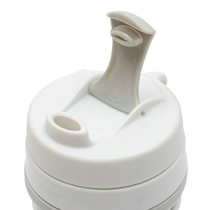 Canuta pliabila, New Baby, Poate fi agatata la carucior, rucsac sau geanta, Perfecta pentru calatorii, Din silicon, Fara BPA, Capacitate 350 ml, Grey [2]