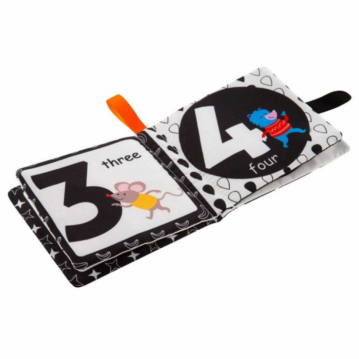 Carticica senzoriala, Bocioland, Cu 8 pagini in culori contrastante, Fosneste cand este atinsa, Din material moale, 0 luni+, Numbers [1]
