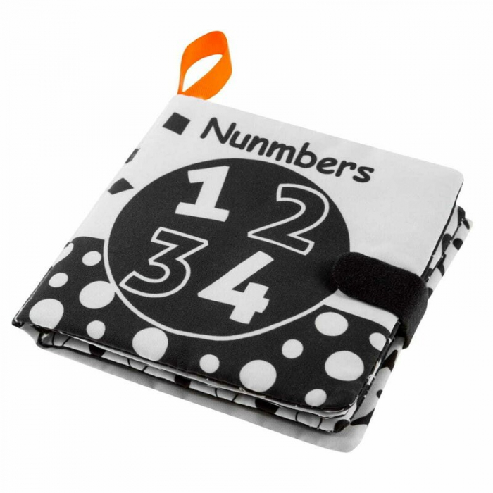 Carticica senzoriala, Bocioland, Cu 8 pagini in culori contrastante, Fosneste cand este atinsa, Din material moale, 0 luni+, Numbers [2]