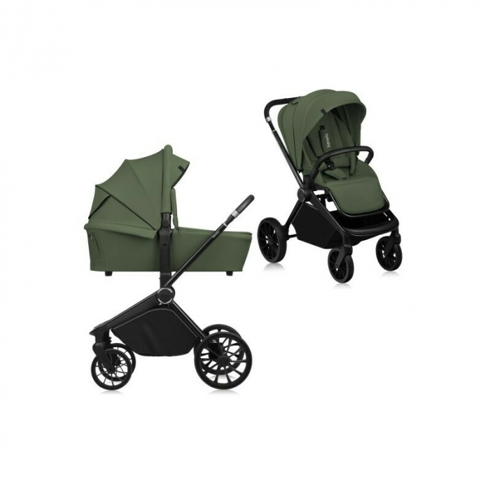 Carucior 2 in 1, Lionelo, Mika Plus, Cadru din aluminiu, Cu landou intarit si salteluta moale, Reversibil, Cu sistem de ventilatie 3D, Cu accesorii, Pana la 22 kg, Conform cu EN1888-1 EN1888-2, EN1466 [1]