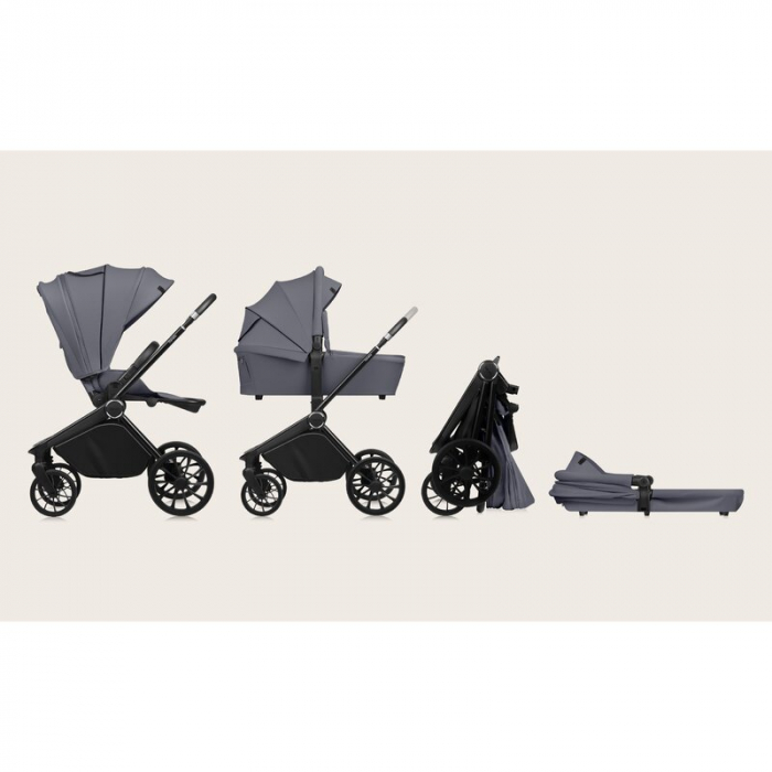 Carucior 2 in 1, Lionelo, Mika Plus, Cadru din aluminiu, Cu landou intarit si salteluta moale, Reversibil, Cu sistem de ventilatie 3D, Cu accesorii, Pana la 22 kg, Conform cu EN1888-1 EN1888-2, EN1466 [35]