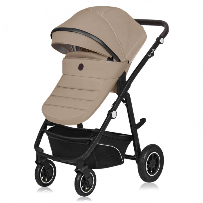 Carucior 3 in 1, Lionelo, Bianka, Transformabil, Cadru aluminiu, Cu landou si salteluta moale, Cu scoica auto testata ADAC, Cu multiple accesorii, Sustine 22 kg, 0 luni+, EN1466:2014+AC:2015, EN1888,  [5]