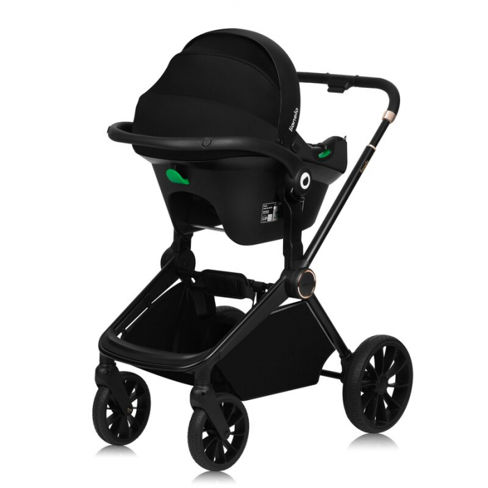 Carucior 3 in 1, Lionelo, Mika Plus, Cadru din aluminiu, Cu landou intarit si salteluta moale, Scoica auto, Reversibil, Cu sistem de ventilatie 3D, Maner ajustabil, Cu accesorii, Pana la 22 kg, EN1888 [24]