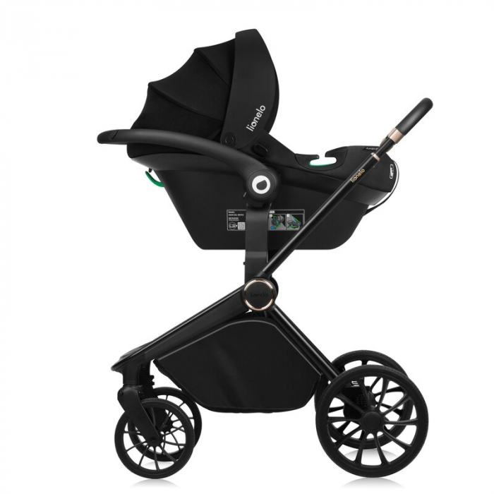 Carucior 3 in 1, Lionelo, Mika Plus, Cadru din aluminiu, Cu landou intarit si salteluta moale, Scoica auto, Reversibil, Cu sistem de ventilatie 3D, Maner ajustabil, Cu accesorii, Pana la 22 kg, EN1888 [19]