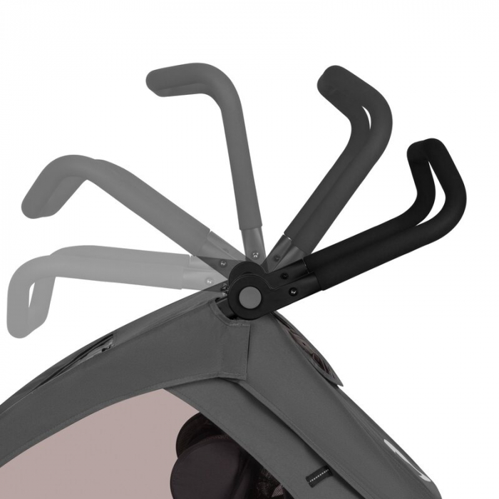Carucior si remorca de bicicleta, Lionelo, Cama, Multifunctional, Pentru 1 sau 2 copii, Cu sistem de absorbtie a socurilor SIQ, Geamuri cu protectie solara, Gri [5]