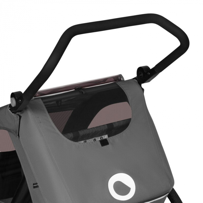 Carucior si remorca de bicicleta, Lionelo, Cama, Multifunctional, Pentru 1 sau 2 copii, Cu sistem de absorbtie a socurilor SIQ, Geamuri cu protectie solara, Gri [6]