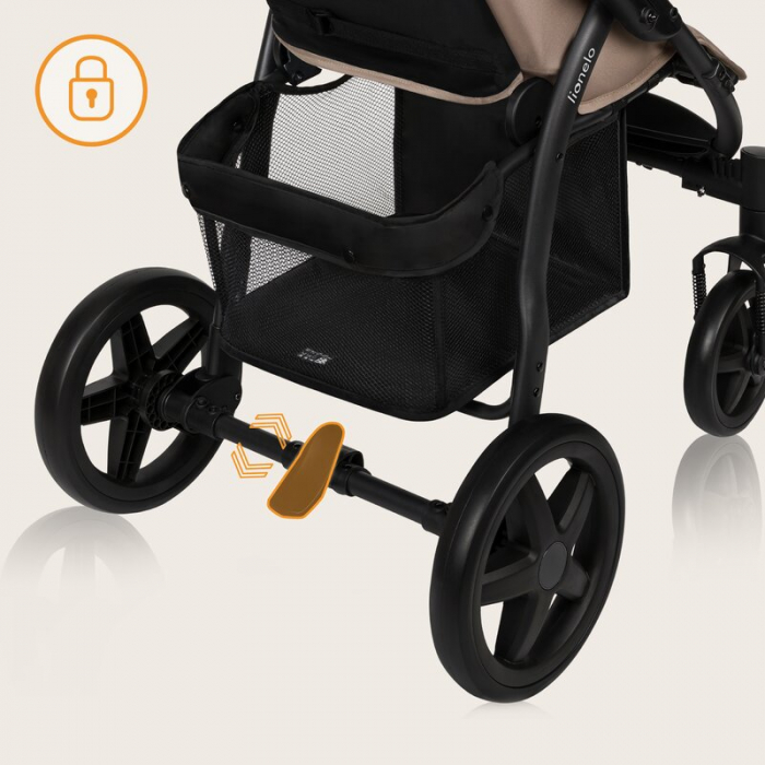 Carucior sport, Lionelo, Annet Plus, De la nastere, Cu accesorii si capotina XXL reglabila, 0 - 22 Kg, Conform cu standardele europene de securitate EN1888-1 si EN1888-2, Bej [39]