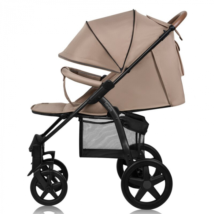 Carucior sport, Lionelo, Annet Plus, De la nastere, Cu accesorii si capotina XXL reglabila, 0 - 22 Kg, Conform cu standardele europene de securitate EN1888-1 si EN1888-2, Bej [9]