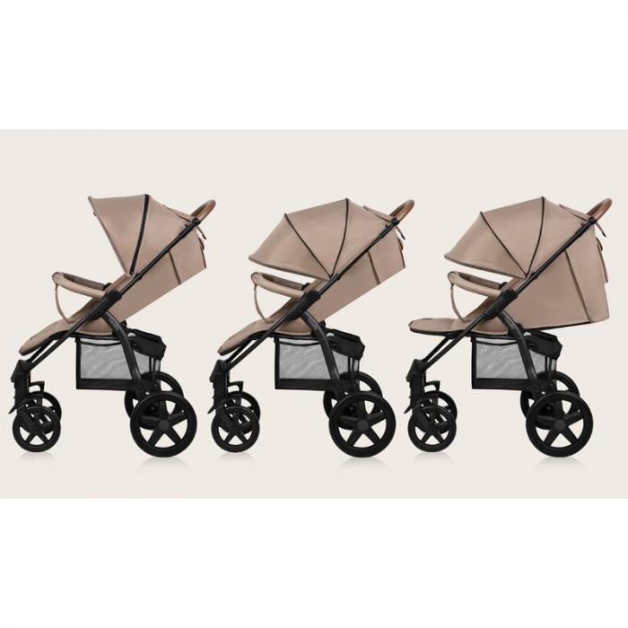 Carucior sport, Lionelo, Annet Plus, De la nastere, Cu accesorii si capotina XXL reglabila, 0 - 22 Kg, Conform cu standardele europene de securitate EN1888-1 si EN1888-2, Bej [37]