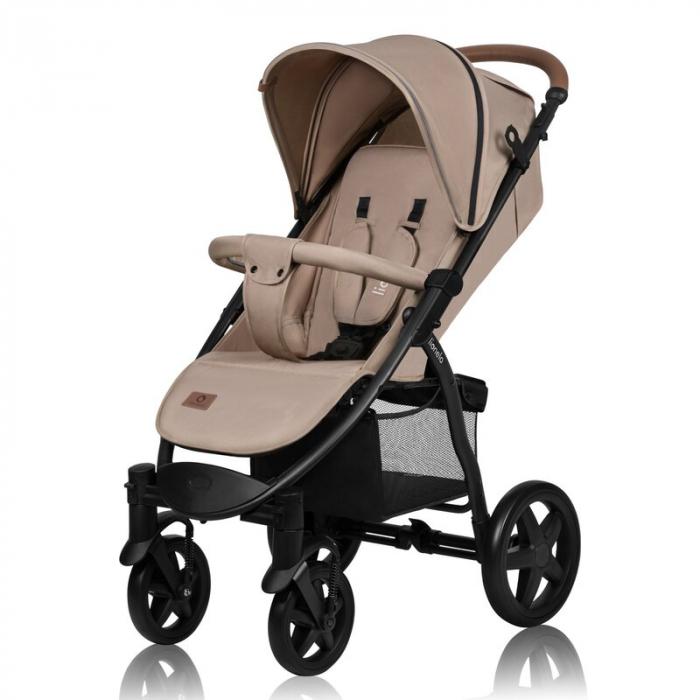 Carucior sport, Lionelo, Annet Plus, De la nastere, Cu accesorii si capotina XXL reglabila, 0 - 22 Kg, Conform cu standardele europene de securitate EN1888-1 si EN1888-2, Bej [5]