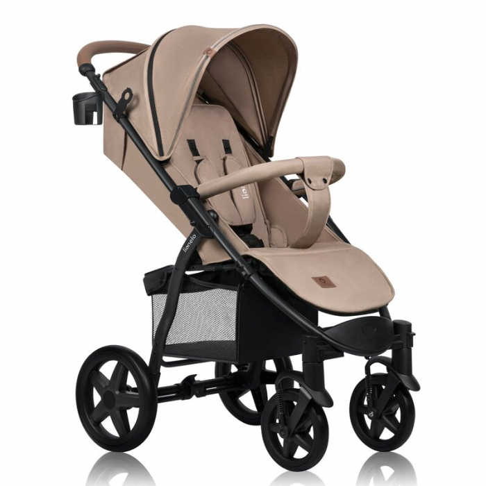 Carucior sport, Lionelo, Annet Plus, De la nastere, Cu accesorii si capotina XXL reglabila, 0 - 22 Kg, Conform cu standardele europene de securitate EN1888-1 si EN1888-2, Bej [1]