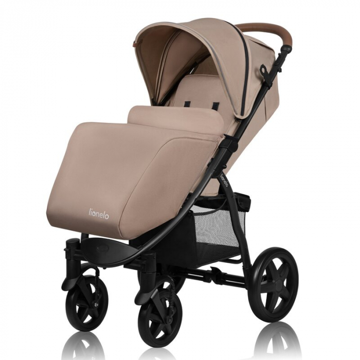 Carucior sport, Lionelo, Annet Plus, De la nastere, Cu accesorii si capotina XXL reglabila, 0 - 22 Kg, Conform cu standardele europene de securitate EN1888-1 si EN1888-2, Bej [6]