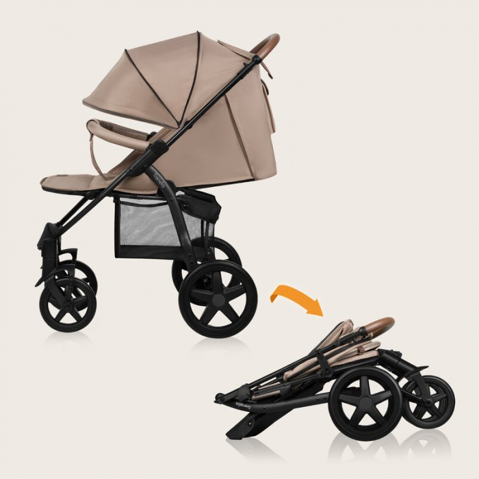 Carucior sport, Lionelo, Annet Plus, De la nastere, Cu accesorii si capotina XXL reglabila, 0 - 22 Kg, Conform cu standardele europene de securitate EN1888-1 si EN1888-2, Bej [41]