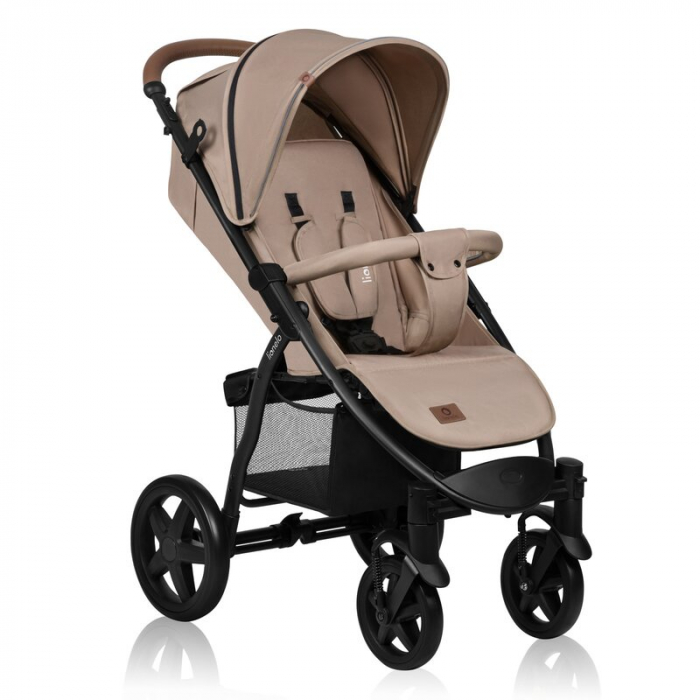 Carucior sport, Lionelo, Annet Plus, De la nastere, Cu accesorii si capotina XXL reglabila, 0 - 22 Kg, Conform cu standardele europene de securitate EN1888-1 si EN1888-2, Bej [4]