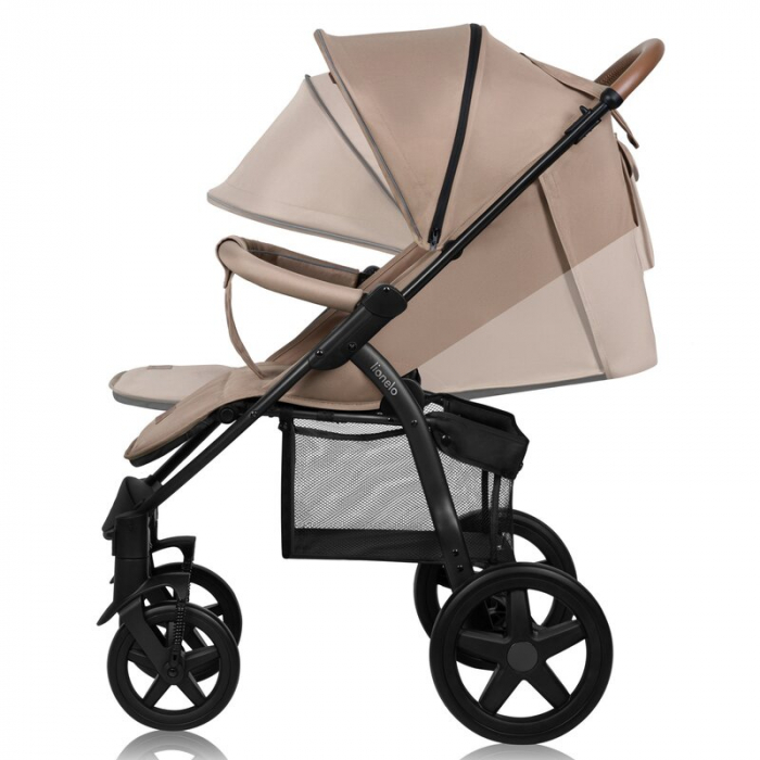 Carucior sport, Lionelo, Annet Plus, De la nastere, Cu accesorii si capotina XXL reglabila, 0 - 22 Kg, Conform cu standardele europene de securitate EN1888-1 si EN1888-2, Bej [10]