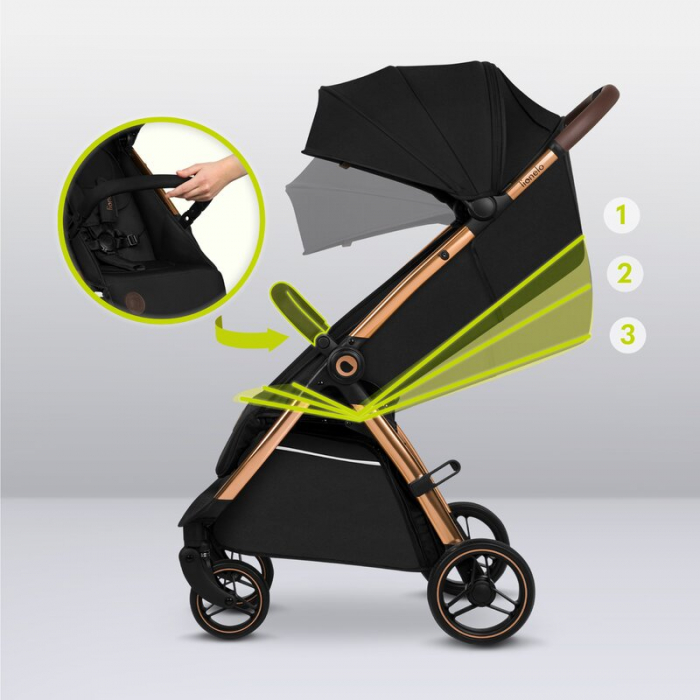 Carucior sport, Lionelo, Ingrid, Capotina impermeabila cu filtru UPF50+, Pana la 22 Kg, Spatar reglabil in 3 pozitii, Include suport pahar si plasa de tantari, Sistem pentru pliere automata, 6 luni+,  [24]