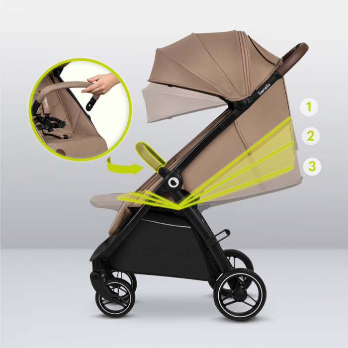 Carucior sport, Lionelo, Ingrid, Capotina impermeabila cu filtru UPF50+, Pana la 22 Kg, Spatar reglabil in 3 pozitii, Include suport pahar si plasa de tantari, Sistem pentru pliere automata, 6 luni+,  [24]