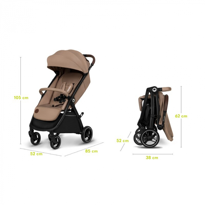 Carucior sport, Lionelo, Ingrid, Capotina impermeabila cu filtru UPF50+, Pana la 22 Kg, Spatar reglabil in 3 pozitii, Include suport pahar si plasa de tantari, Sistem pentru pliere automata, 6 luni+,  [18]