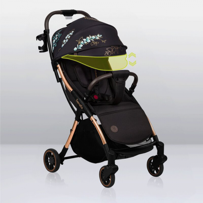 Carucior sport, Lionelo, Julie One, Editie limitata Golden Moments, De la nastere, Greutate redusa, Cu accesorii, Cadru din aluminiu, 0-22 kg, Conform cu standardele europene de securitate EN1888-1 si [29]