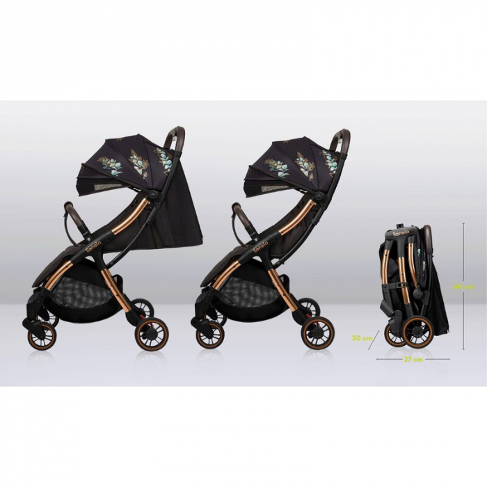 Carucior sport, Lionelo, Julie One, Editie limitata Golden Moments, De la nastere, Greutate redusa, Cu accesorii, Cadru din aluminiu, 0-22 kg, Conform cu standardele europene de securitate EN1888-1 si [20]
