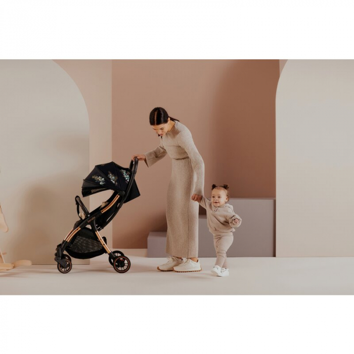 Carucior sport, Lionelo, Julie One, Editie limitata Golden Moments, De la nastere, Greutate redusa, Cu accesorii, Cadru din aluminiu, 0-22 kg, Conform cu standardele europene de securitate EN1888-1 si [35]
