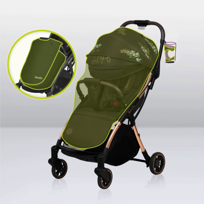 Carucior sport, Lionelo, Julie One, Editie limitata Golden Moments, De la nastere, Greutate redusa, Cu accesorii, Cadru din aluminiu, 0-22 kg, Conform cu standardele europene de securitate EN1888-1 si [28]