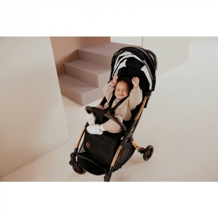 Carucior sport, Lionelo, Julie One, Editie limitata Golden Moments, De la nastere, Greutate redusa, Cu accesorii, Cadru din aluminiu, 0-22 kg, Conform cu standardele europene de securitate EN1888-1 si [46]
