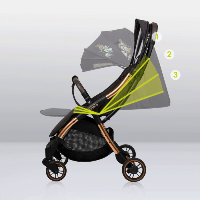 Carucior sport, Lionelo, Julie One, Editie limitata Golden Moments, De la nastere, Greutate redusa, Cu accesorii, Cadru din aluminiu, 0-22 kg, Conform cu standardele europene de securitate EN1888-1 si [27]