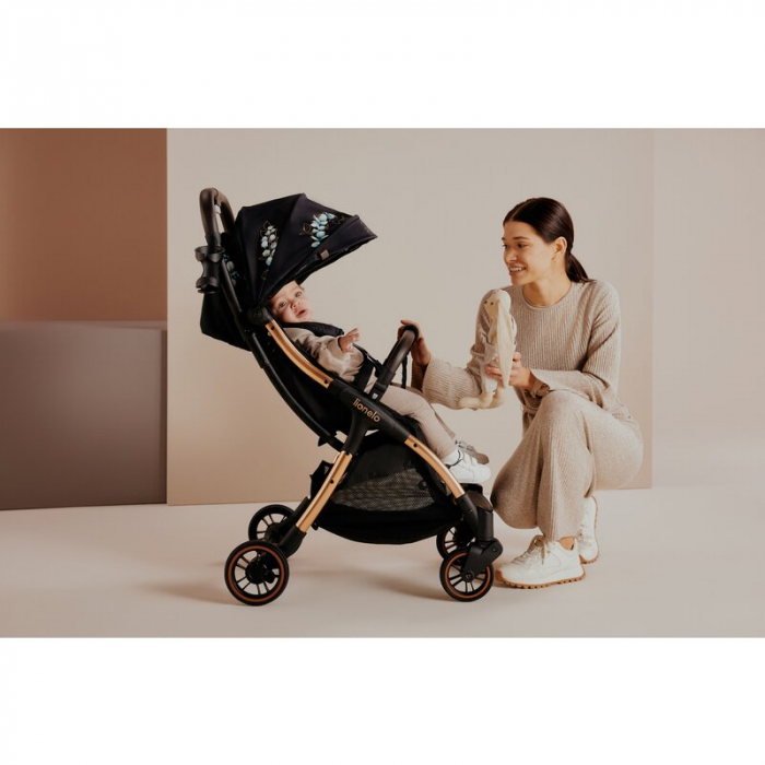 Carucior sport, Lionelo, Julie One, Editie limitata Golden Moments, De la nastere, Greutate redusa, Cu accesorii, Cadru din aluminiu, 0-22 kg, Conform cu standardele europene de securitate EN1888-1 si [41]