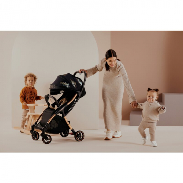 Carucior sport, Lionelo, Julie One, Editie limitata Golden Moments, De la nastere, Greutate redusa, Cu accesorii, Cadru din aluminiu, 0-22 kg, Conform cu standardele europene de securitate EN1888-1 si [36]