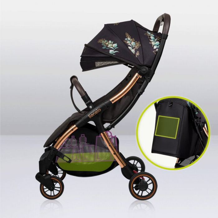 Carucior sport, Lionelo, Julie One, Editie limitata Golden Moments, De la nastere, Greutate redusa, Cu accesorii, Cadru din aluminiu, 0-22 kg, Conform cu standardele europene de securitate EN1888-1 si [23]