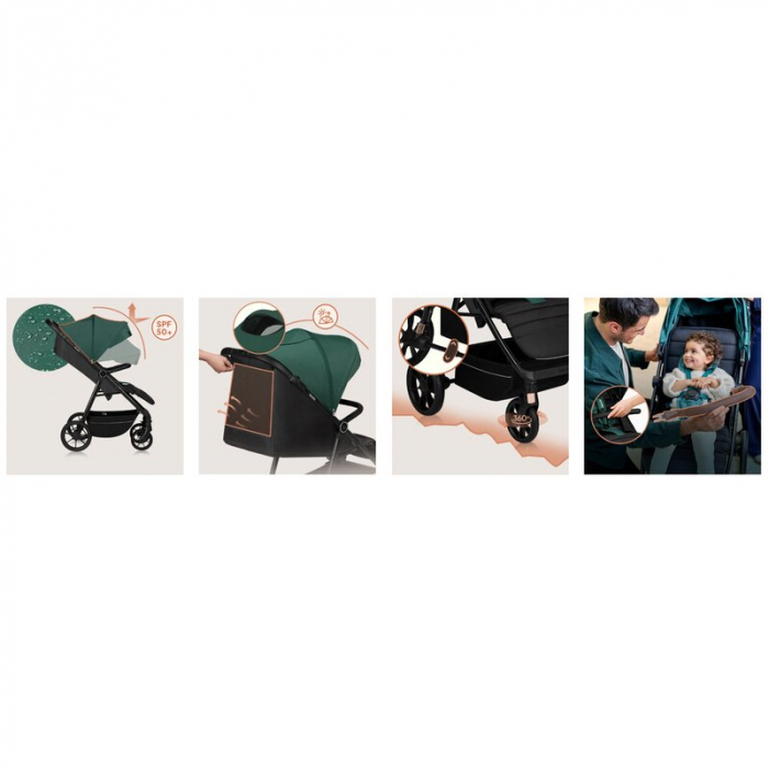 Carucior sport, Lionelo, Mira, Maner reglabil in 5 pozitii, Spatar si suport de picioare reglabile, Plasa de tantari si suport biberon incluse, Pana la 22 kg, 6 luni+, Conform cu EN1888-1, EN1888-2, T [31]