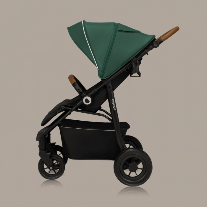 Carucior sport, Lionelo, Natt, De la nastere, Cu accesorii si capotina XXL reglabila, 0 - 22 kg, Conform cu standardele europene de securitate EN1888-1, EN1888-2, Verde [24]