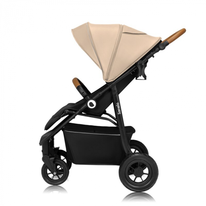 Carucior sport, Lionelo, Natt, De la nastere, Cu accesorii si capotina XXL reglabila, 0 - 22 kg, Conform cu standardele europene de securitate EN1888-1, EN1888-2, Bej [7]