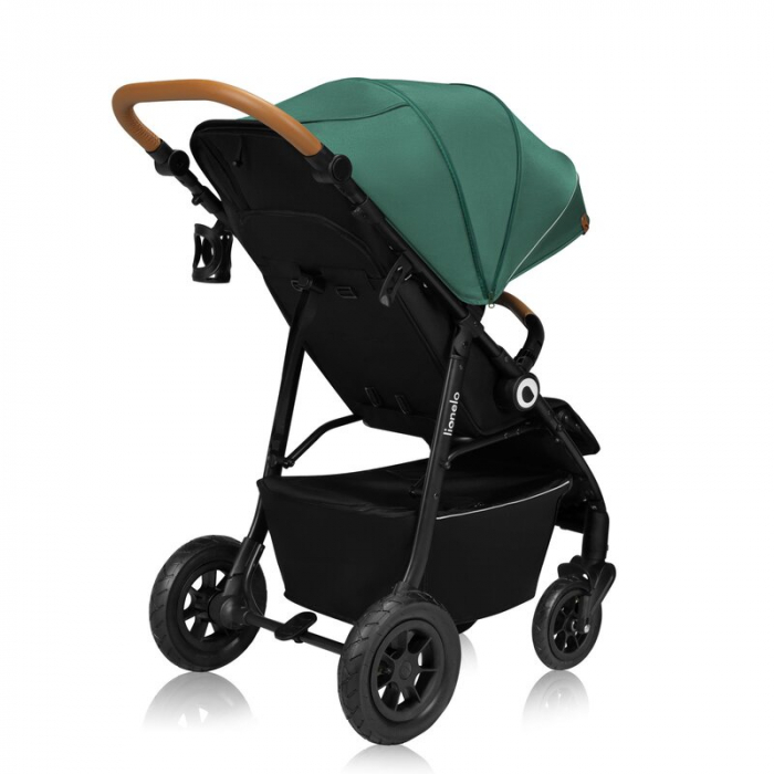Carucior sport, Lionelo, Natt, De la nastere, Cu accesorii si capotina XXL reglabila, 0 - 22 kg, Conform cu standardele europene de securitate EN1888-1, EN1888-2, Verde [11]