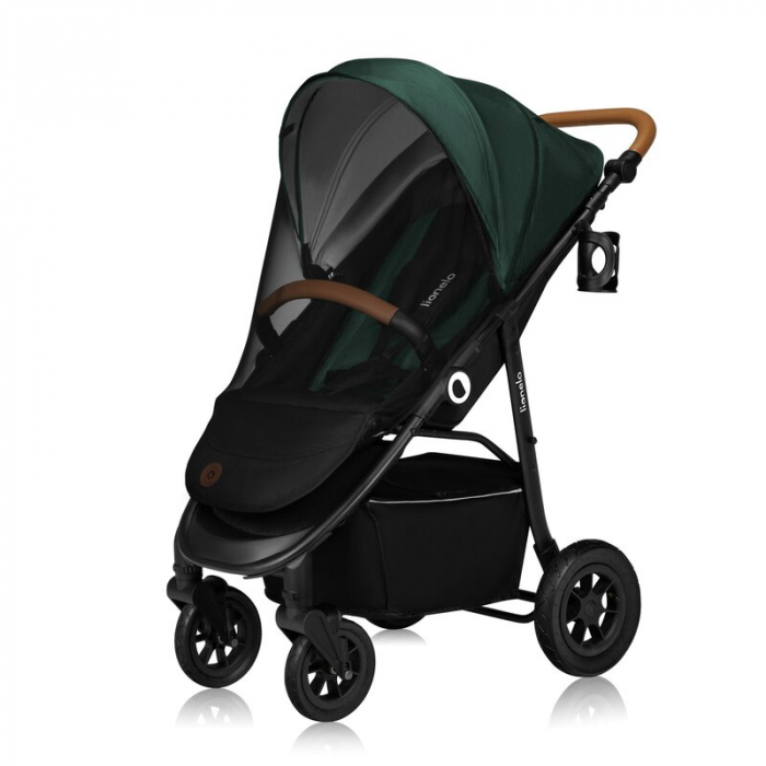 Carucior sport, Lionelo, Natt, De la nastere, Cu accesorii si capotina XXL reglabila, 0 - 22 kg, Conform cu standardele europene de securitate EN1888-1, EN1888-2, Verde [5]