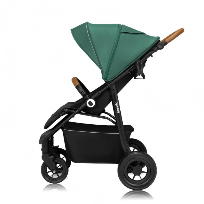 Carucior sport, Lionelo, Natt, De la nastere, Cu accesorii si capotina XXL reglabila, 0 - 22 kg, Conform cu standardele europene de securitate EN1888-1, EN1888-2, Verde [7]