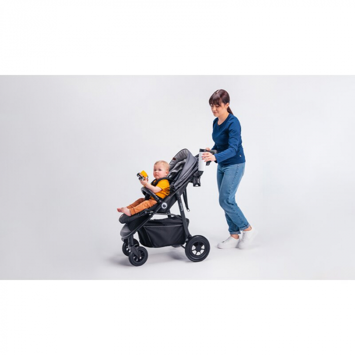Carucior sport, Lionelo, Natt, De la nastere, Cu accesorii si capotina XXL reglabila, 0 - 22 kg, Conform cu standardele europene de securitate EN1888-1, EN1888-2, Verde [33]
