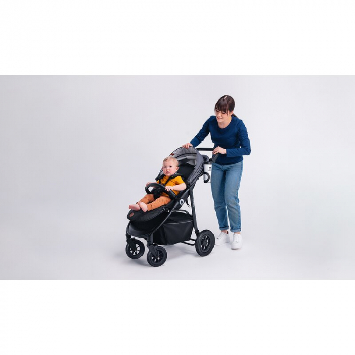 Carucior sport, Lionelo, Natt, De la nastere, Cu accesorii si capotina XXL reglabila, 0 - 22 kg, Conform cu standardele europene de securitate EN1888-1, EN1888-2, Verde [31]