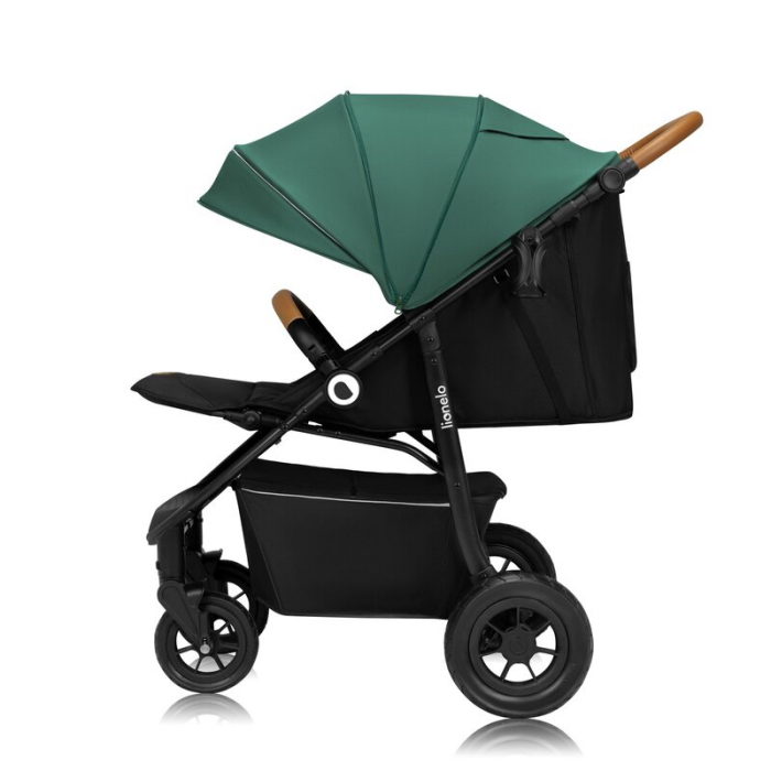 Carucior sport, Lionelo, Natt, De la nastere, Cu accesorii si capotina XXL reglabila, 0 - 22 kg, Conform cu standardele europene de securitate EN1888-1, EN1888-2, Verde [8]