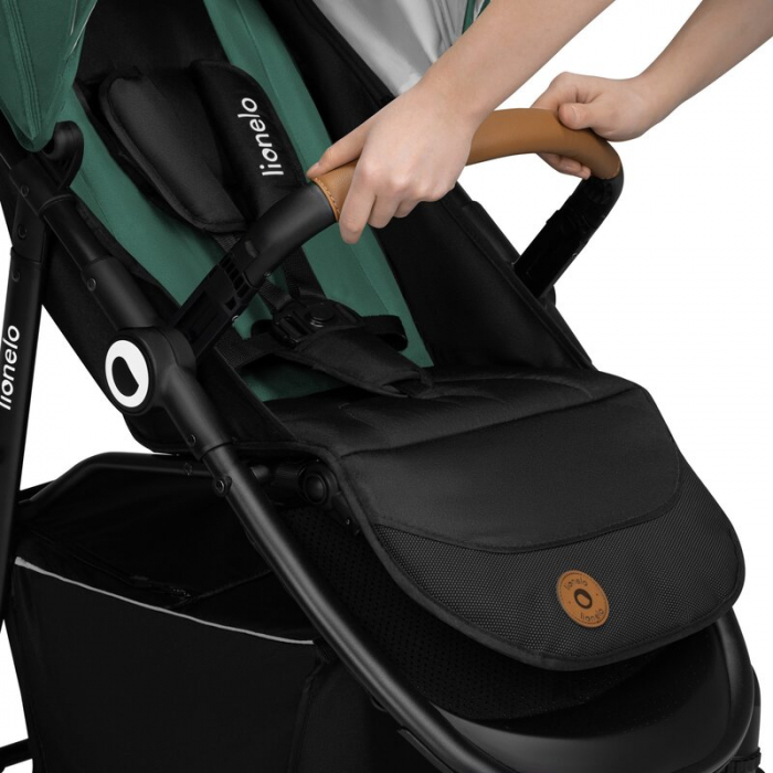 Carucior sport, Lionelo, Natt, De la nastere, Cu accesorii si capotina XXL reglabila, 0 - 22 kg, Conform cu standardele europene de securitate EN1888-1, EN1888-2, Verde [18]