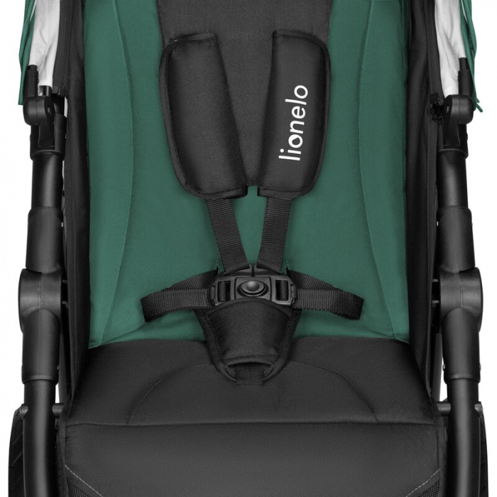 Carucior sport, Lionelo, Natt, De la nastere, Cu accesorii si capotina XXL reglabila, 0 - 22 kg, Conform cu standardele europene de securitate EN1888-1, EN1888-2, Verde [16]