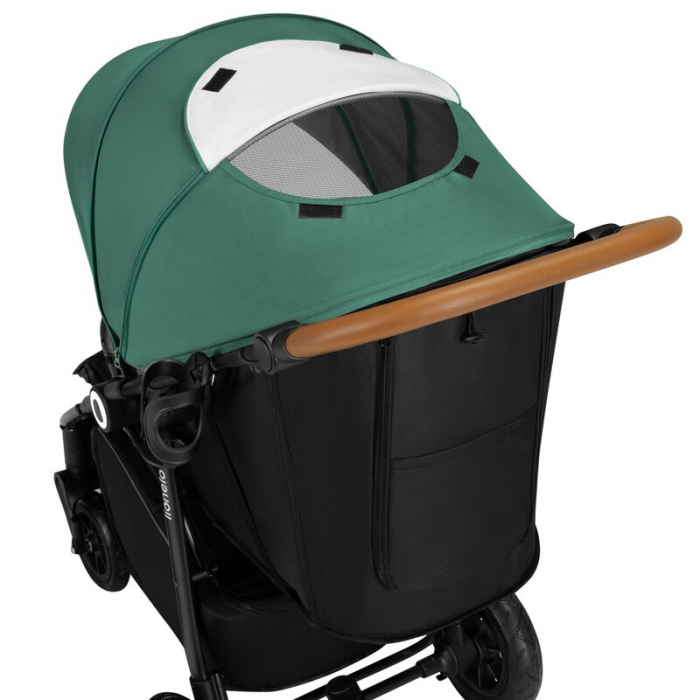 Carucior sport, Lionelo, Natt, De la nastere, Cu accesorii si capotina XXL reglabila, 0 - 22 kg, Conform cu standardele europene de securitate EN1888-1, EN1888-2, Verde [14]