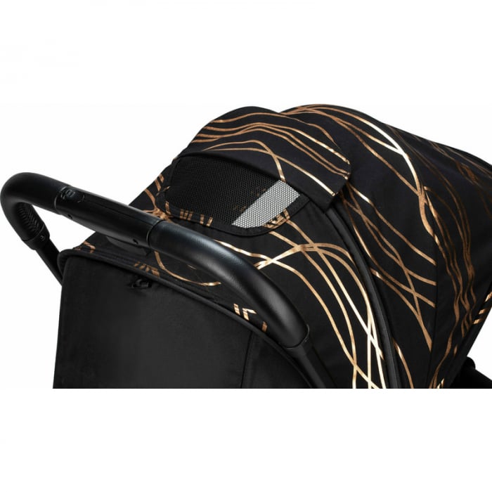 Carucior sport pliabil automat, Unique, Spatar reglabil, Suport pentru sticla, 6.6 Kg, Conform cu standardul european de securitate EN 1888-2:2018, FreeON, Gold Rose [4]