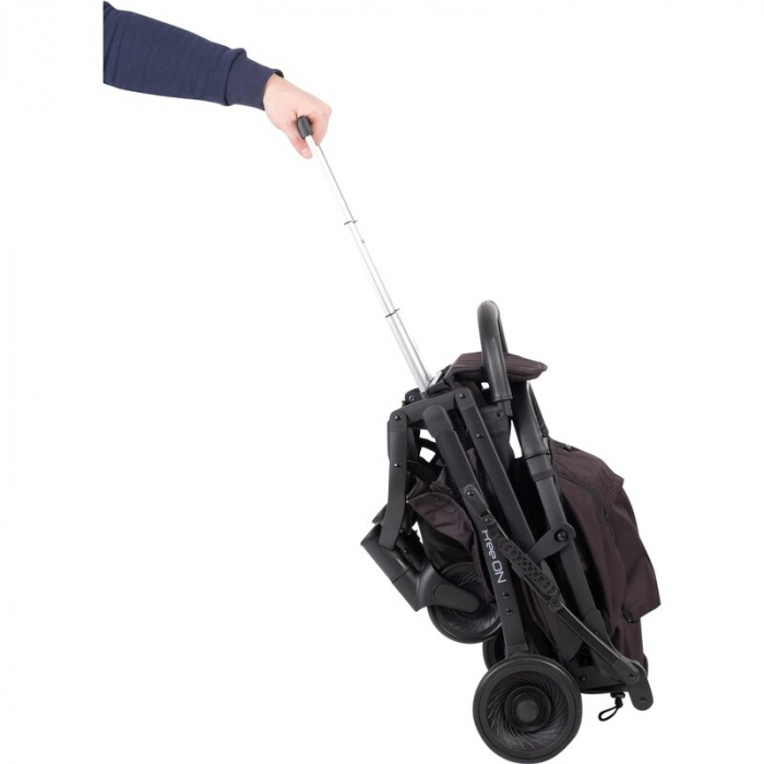 Carucior sport, Tip troler, Diamond, Cadru din aluminiu, Spatar reglabil, Pliere compacta pentru avion, Suport pentru sticla, Conform cu standardul european de securitate EN 1888-1:2018, FreeON, Black [4]