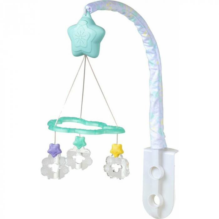 Carusel muzical, Playgro, Cu stelute si norisori, Pana la 30 de minute de muzica linistitoare, Cu 3 moduri de functionare: lumina si muzica, doar lumina sau doar muzica, Astasabil la patut, Fara BPA,  [2]