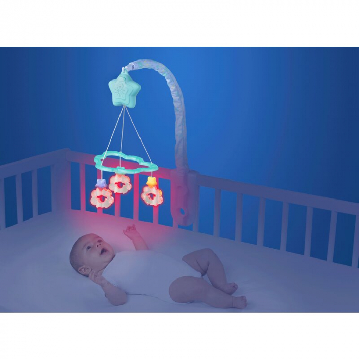 Carusel muzical, Playgro, Cu stelute si norisori, Pana la 30 de minute de muzica linistitoare, Cu 3 moduri de functionare: lumina si muzica, doar lumina sau doar muzica, Astasabil la patut, Fara BPA,  [7]