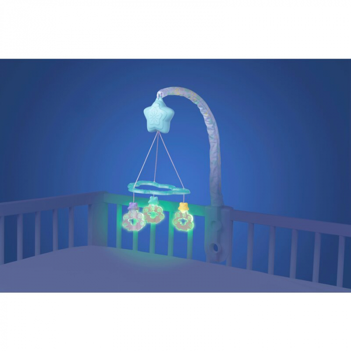 Carusel muzical, Playgro, Cu stelute si norisori, Pana la 30 de minute de muzica linistitoare, Cu 3 moduri de functionare: lumina si muzica, doar lumina sau doar muzica, Astasabil la patut, Fara BPA,  [4]