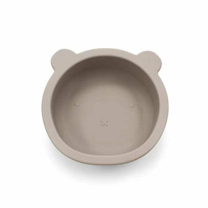 Castron cu urechi de ursulet, Bocioland, Cu ventuze, Silicon, Fara BPA, 6-36 luni, Dark Beige [1]
